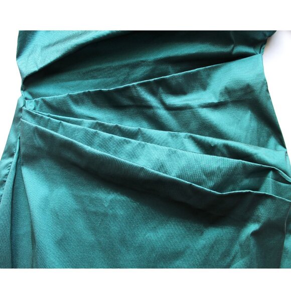 Talbot Runhof Komoe3 Cocktail Dress / Size 6 / Size 36 / Turquoise Gathered - Picture 6 of 13